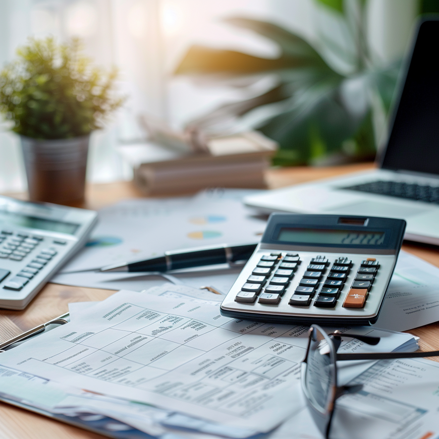 Afbeelding van belastingdocumenten en financiële administratie.