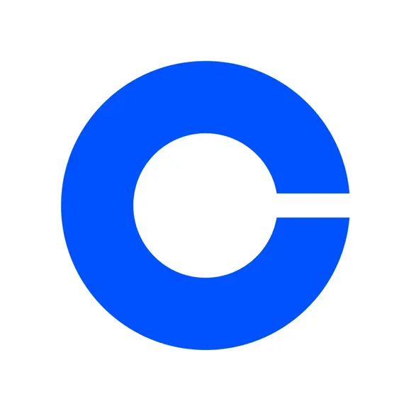 Het logo van Coinbase